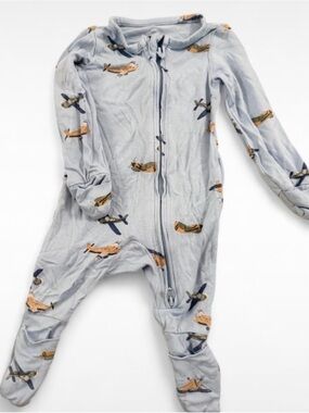 SUPER SOFT & Lightweight Light Blue Airplane Print Footsie / Onesie / One piece